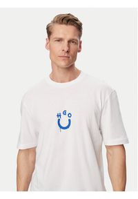 Hugo - HUGO T-Shirt Norizom 50560112 Biały Regular Fit. Kolor: biały. Materiał: bawełna #5