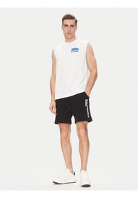 Karl Lagerfeld - KARL LAGERFELD Tank top A2M17053 Biały Relaxed Fit. Typ kołnierza: dekolt w karo. Kolor: biały. Materiał: bawełna