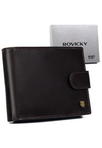 ROVICKY - Portfel męski skórzany RFID c.brąz Rovicky N992L-RVT-3166. Kolor: brązowy. Materiał: skóra #1