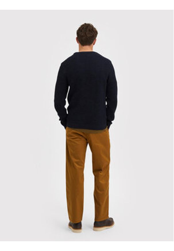 Selected Homme Sweter Vince 16059390 Granatowy Regular Fit. Kolor: niebieski. Materiał: bawełna
