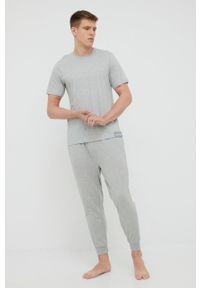 Calvin Klein Underwear t-shirt piżamowy kolor szary melanżowa. Kolor: szary. Materiał: dzianina. Wzór: melanż #2