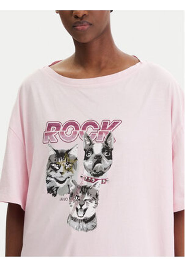 Liu Jo T-Shirt WA6131 J3868 Różowy Regular Fit. Kolor: różowy. Materiał: bawełna