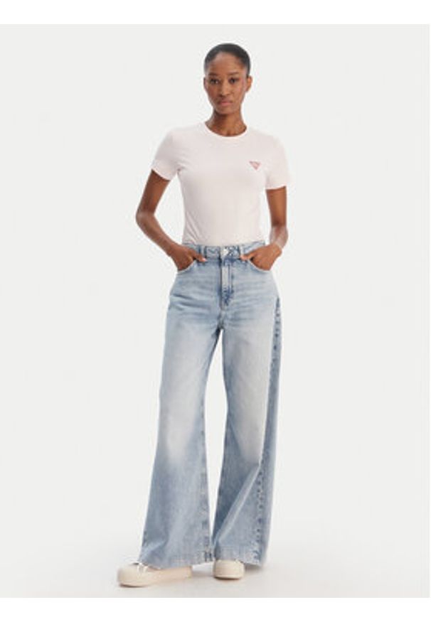 Guess T-Shirt W2YI44 J1314 Różowy Regular Fit. Kolor: różowy. Materiał: bawełna