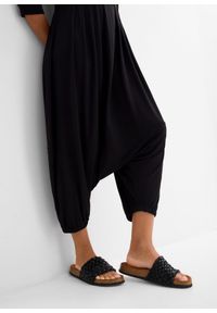 bonprix - Kombinezon z dżerseju z lejącej mieszanki wiskozy. Kolor: czarny. Materiał: jersey, wiskoza #2