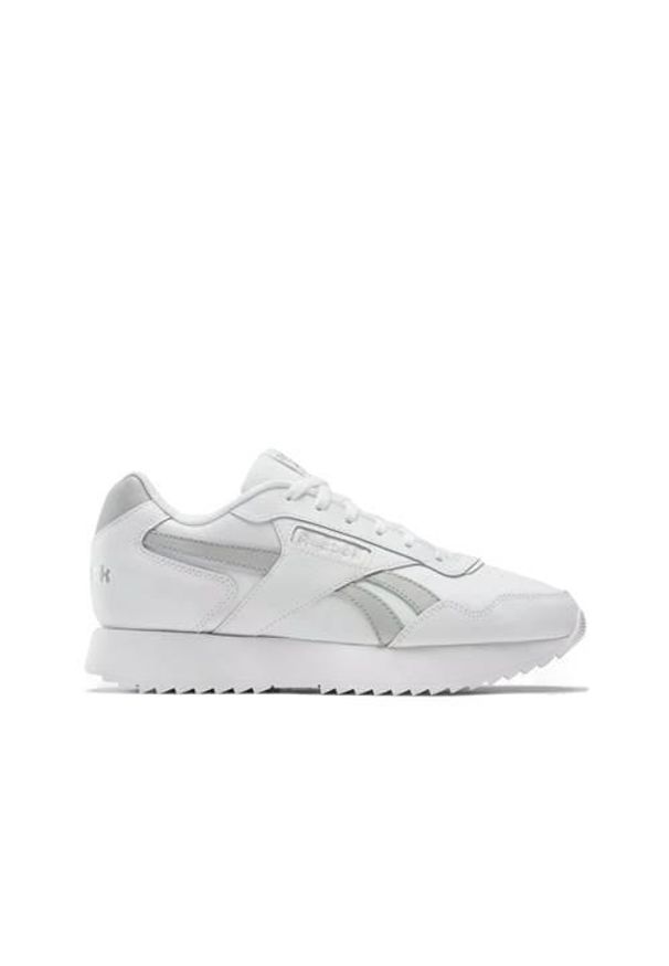 Buty do chodzenia damskie Reebok Royal Glide Ripple. Kolor: biały, szary, wielokolorowy. Materiał: materiał, tkanina, syntetyk. Szerokość cholewki: normalna. Model: Reebok Royal. Sport: turystyka piesza