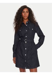 Tommy Jeans Sukienka jeansowa DW0DW21649 Granatowy Regular Fit. Kolor: niebieski. Materiał: bawełna