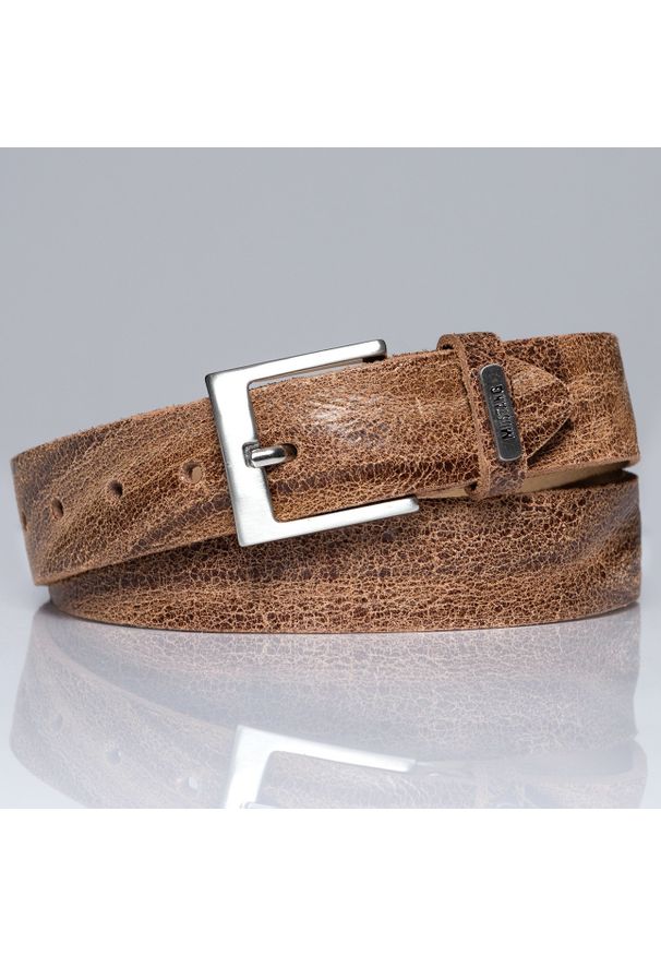 Mustang - MUSTANG PASEK SKÓRZANY MUS-M5003 0660 35mm Ledergürtel (Q.6702). Materiał: skóra. Wzór: paski. Styl: klasyczny