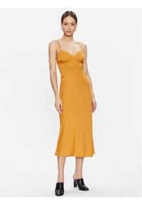 Calvin Klein Sukienka koktajlowa K20K205228 Pomarańczowy Slim Fit. Kolor: pomarańczowy. Materiał: wiskoza. Styl: wizytowy