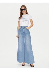 Guess Jeans T-Shirt W5GI24 J1314 Biały Regular Fit. Kolor: biały. Materiał: bawełna
