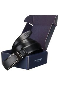 Pasek męski Peterson PTN 2773362 czarny. Kolor: czarny. Materiał: skóra. Styl: elegancki, casual