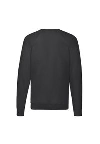 FRUIT OF THE LOOM - Lekki Męski Sweter Raglanowy. Kolor: czarny. Długość rękawa: raglanowy rękaw