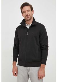 TOMMY HILFIGER - Tommy Hilfiger bluza męska kolor czarny gładka. Kolor: czarny. Długość rękawa: długi rękaw. Długość: długie. Wzór: gładki