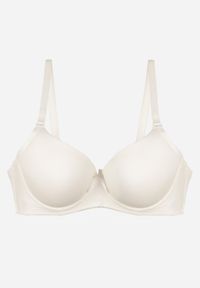 Renee - Jasnobeżowy Gładki Biustonosz o Klasycznym Fasonie Arriethia. Kolor: beżowy. Wzór: gładki #6