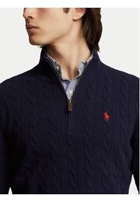 Polo Ralph Lauren Sweter 710876766002 Granatowy Regular Fit. Typ kołnierza: polo. Kolor: niebieski. Materiał: wełna #4