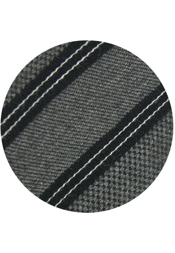 Klasyczny Krawat Klubowy - Alties - Grafit w Prążek. Materiał: tkanina. Wzór: prążki. Styl: klasyczny