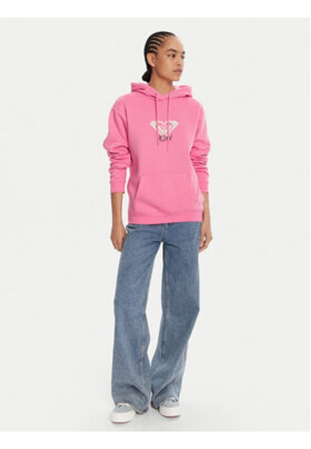 Roxy Bluza ERJFT05020 Różowy Regular Fit. Kolor: różowy. Materiał: syntetyk