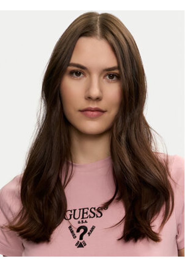 Guess T-Shirt Colette V4YI21 KCDH1 Różowy Regular Fit. Kolor: różowy. Materiał: bawełna