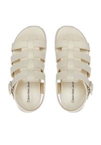 Calvin Klein Jeans Sandały Platform Buckle Rubber Mg Mtl YW0YW01513 Écru. Obcas: na platformie