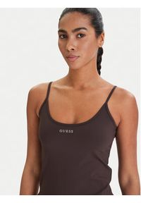 Guess Top V6RP14 KD952 Brązowy Slim Fit. Kolor: brązowy. Materiał: syntetyk #5