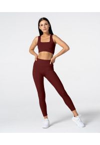 Carpatree - Legginsy z wysokim stanem Spark burgundowe. Stan: podwyższony. Kolor: czerwony, brązowy, wielokolorowy. Sport: fitness