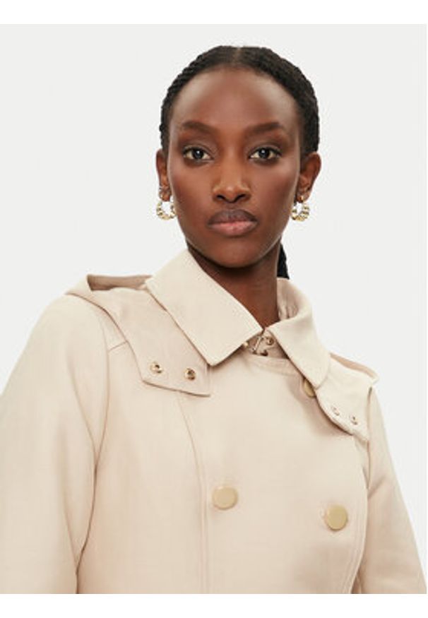 Morgan Trencz 241-GLADIA Beżowy Slim Fit. Kolor: beżowy. Materiał: syntetyk, bawełna