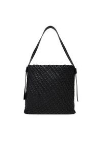 TOMMY HILFIGER - Tommy Hilfiger Torebka Th Braided Maxi Hobo AW0AW18161 Czarny. Kolor: czarny. Materiał: skórzane #3