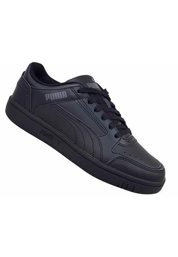 Buty do chodzenia dla dzieci Puma Rebound Joy LO JR. Zapięcie: sznurówki. Kolor: wielokolorowy, czarny. Materiał: guma, materiał, tkanina, syntetyk. Szerokość cholewki: normalna. Sport: turystyka piesza