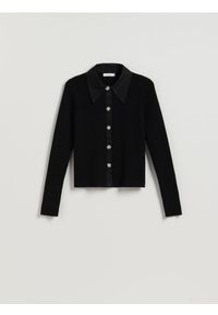 Reserved - Bluzka z wiskozą - czarny. Kolor: czarny. Materiał: wiskoza #1