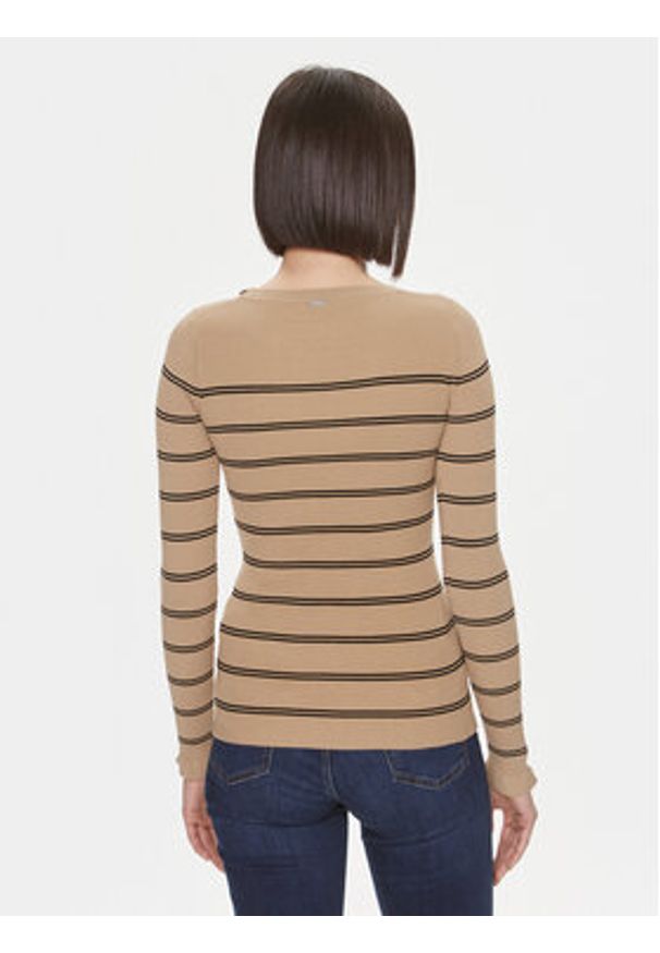 Liu Jo Sweter MF3001 MS99E Brązowy Slim Fit. Kolor: brązowy. Materiał: syntetyk, wiskoza