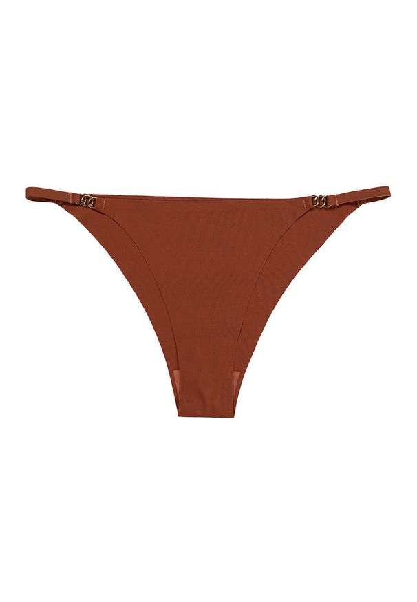 Intica - Tangi bezszwowe z ozdobną klamrą na co dzień i okazje Vicki. Kolor: beżowy. Materiał: materiał