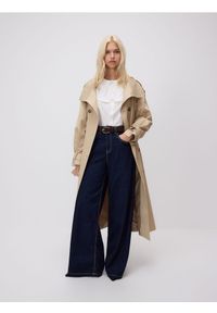 Reserved - Jeansy wide leg - granatowy. Kolor: niebieski