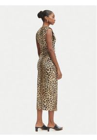 LOLA CASADEMUNT Sukienka codzienna LS2616152 Brązowy Regular Fit. Okazja: na co dzień. Kolor: brązowy. Materiał: syntetyk. Typ sukienki: proste. Styl: casual #5