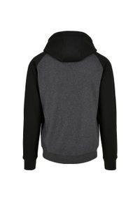 BUILD YOUR BRAND - Męska Kontrastowa Bluza Z Kapturem. Typ kołnierza: kaptur. Kolor: wielokolorowy, szary, czarny, brązowy
