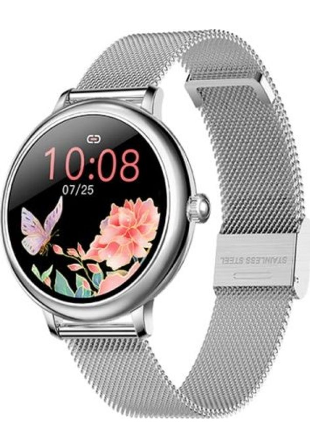 Smartwatch Garett Electronics Lady Julia RT Srebrny (Lady Julia RT srebrny, stalowy). Rodzaj zegarka: smartwatch. Kolor: srebrny, wielokolorowy, szary