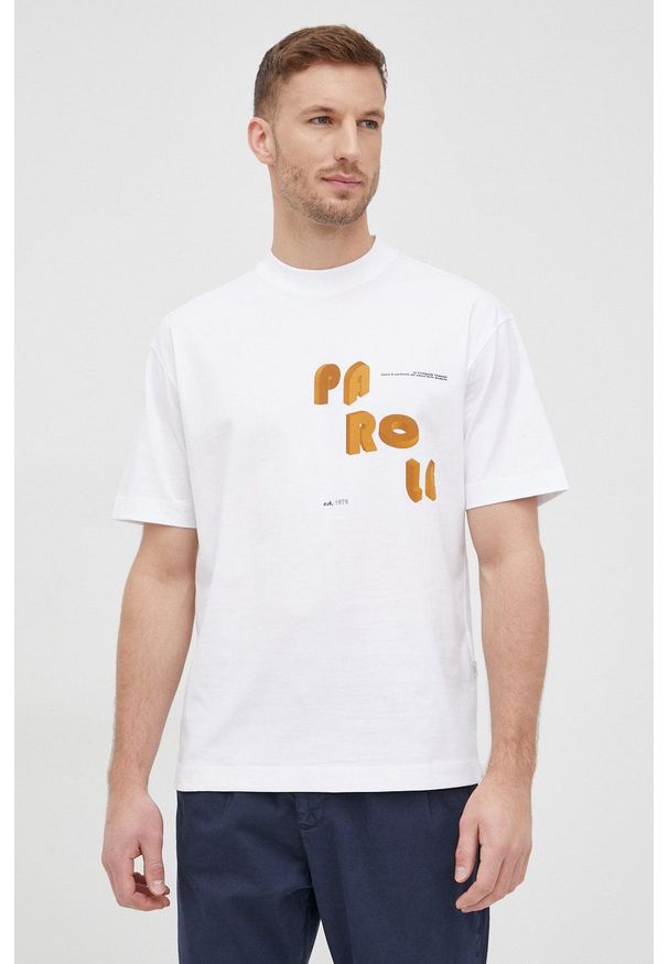 Liu Jo t-shirt bawełniany kolor biały z nadrukiem. Kolor: biały. Materiał: bawełna. Wzór: nadruk