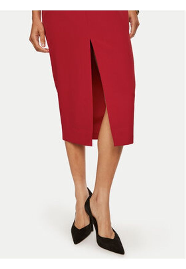 ACCESS FASHION Sukienka koktajlowa 44-3329-468 Czerwony Slim Fit. Kolor: czerwony. Materiał: syntetyk. Styl: wizytowy