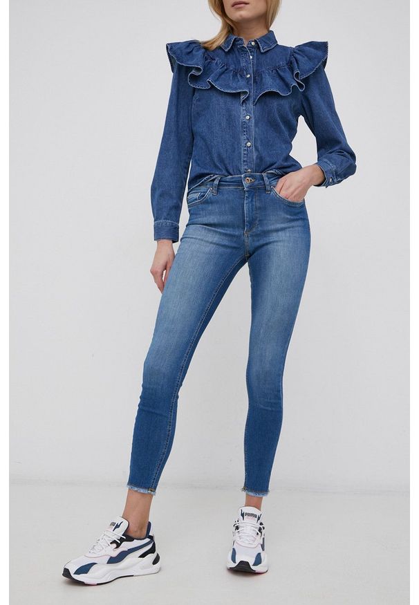 only - Only jeansy Blush damskie medium waist. Kolor: niebieski