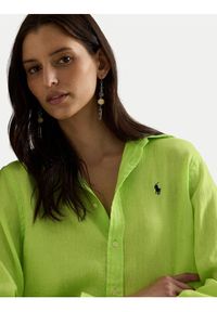 Polo Ralph Lauren Koszula 211970730509 Zielony Classic Fit. Typ kołnierza: polo. Kolor: zielony. Materiał: len #3