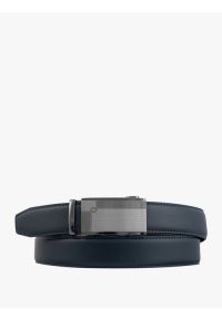 Ryłko - Granatowy pasek ze skóry licowej. Kolor: niebieski. Materiał: skóra. Styl: klasyczny, street #1