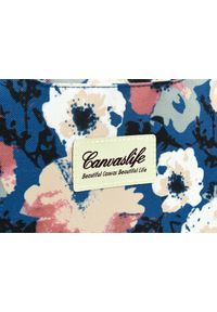 CANVASLIFE - Torba Canvaslife 15''-16'' blue camellia. Materiał: materiał. Wzór: aplikacja, kwiaty #7