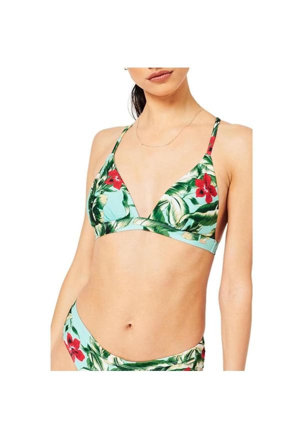 Góra od bikini Superdry Vintage T-Back Tri. Kolor: zielony. Materiał: lycra, poliester