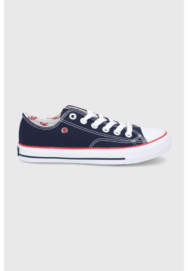 Lee Cooper tenisówki damskie kolor granatowy. Nosek buta: okrągły. Zapięcie: sznurówki. Kolor: niebieski. Szerokość cholewki: normalna