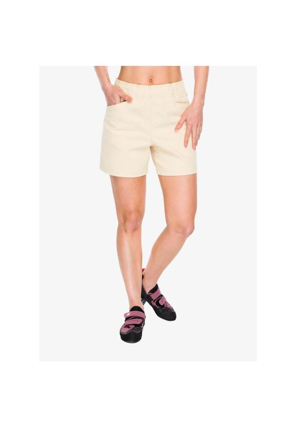 Spodenki wspinaczkowe damskie Black Diamond Dirtbag Twill Shorts. Kolor: biały. Sport: turystyka piesza