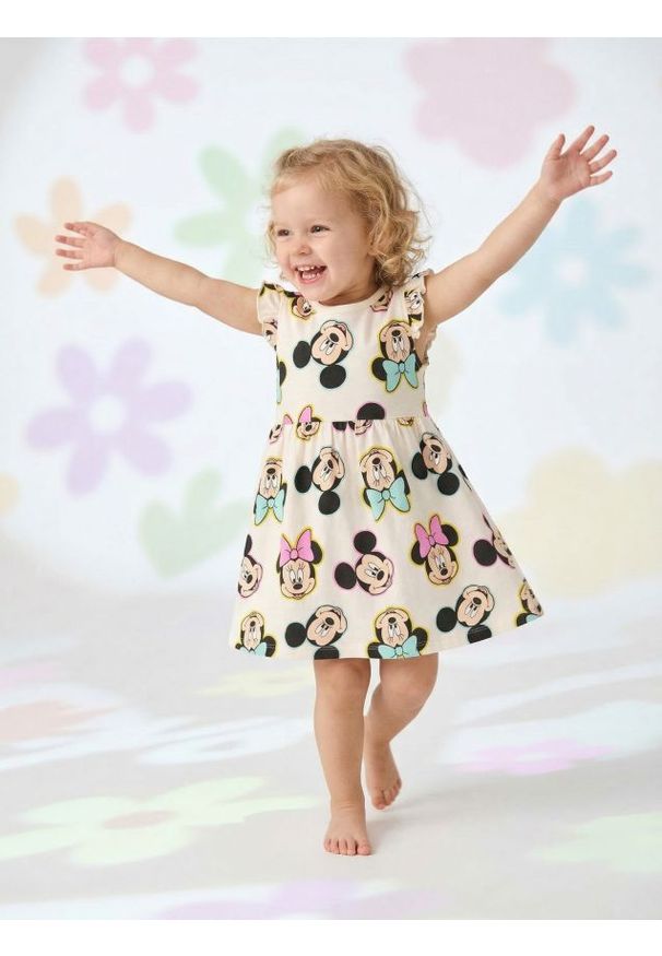 Sinsay - Sukienki 2 pack Minnie Mouse - begonia. Wzór: motyw z bajki