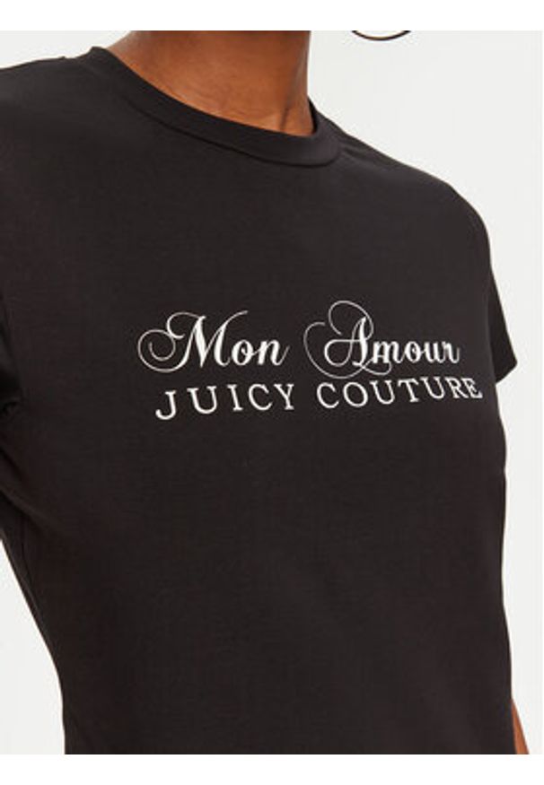Juicy Couture T-Shirt Mon Amour JCSCT224407 Czarny Slim Fit. Kolor: czarny. Materiał: bawełna