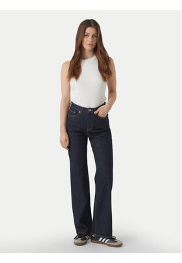 Vero Moda Jeansy Tessa 10297608 Granatowy Wide Leg. Kolor: niebieski