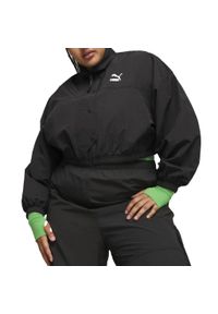 Puma - Kurtka PUMA YELLOW DARE TO CROPPED WOVEN JACKET Czarny. Kolor: czarny. Materiał: tkanina #1