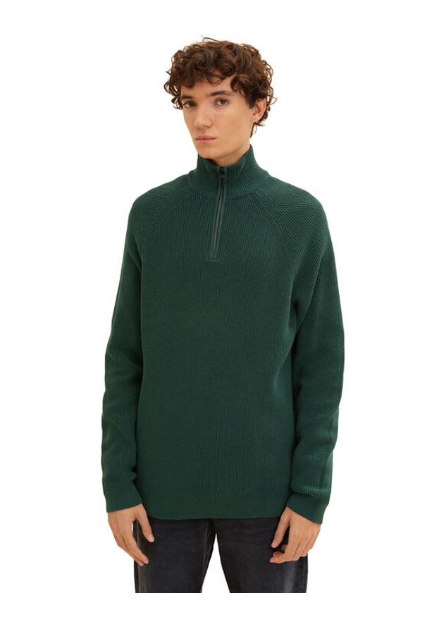 Tom Tailor Denim Sweter 1033779 Zielony Regular Fit. Kolor: zielony. Materiał: bawełna, denim