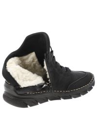 Czarne Botki Rieker Ocieplane Obuwie Damskie. Okazja: na co dzień. Kolor: czarny. Materiał: skóra ekologiczna. Styl: casual, elegancki #2