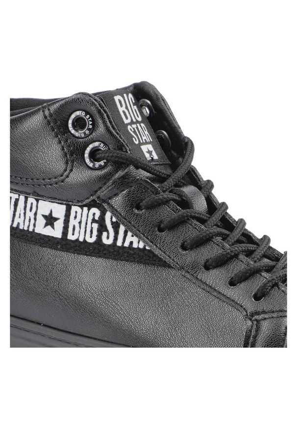 Big-Star - Czarne Sneakersy Big Star Damskie Stylowe Buty. Okazja: na co dzień. Kolor: czarny. Materiał: skóra ekologiczna, materiał, guma. Szerokość cholewki: normalna. Wzór: aplikacja. Styl: elegancki